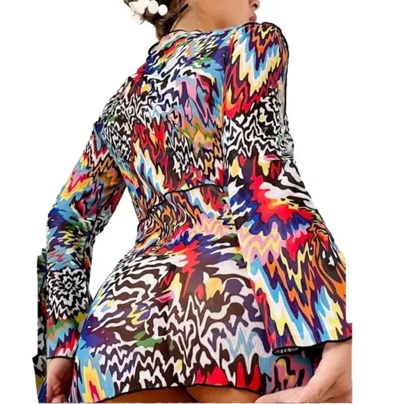 Multicolour mesh top - Picture 2 of 9